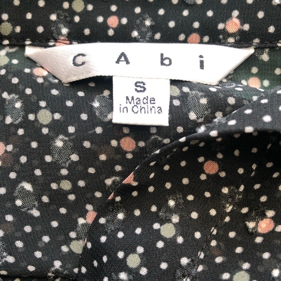 SOLD Cabi sheer swiss dot short sleeve blouse - Picture 6 of 7